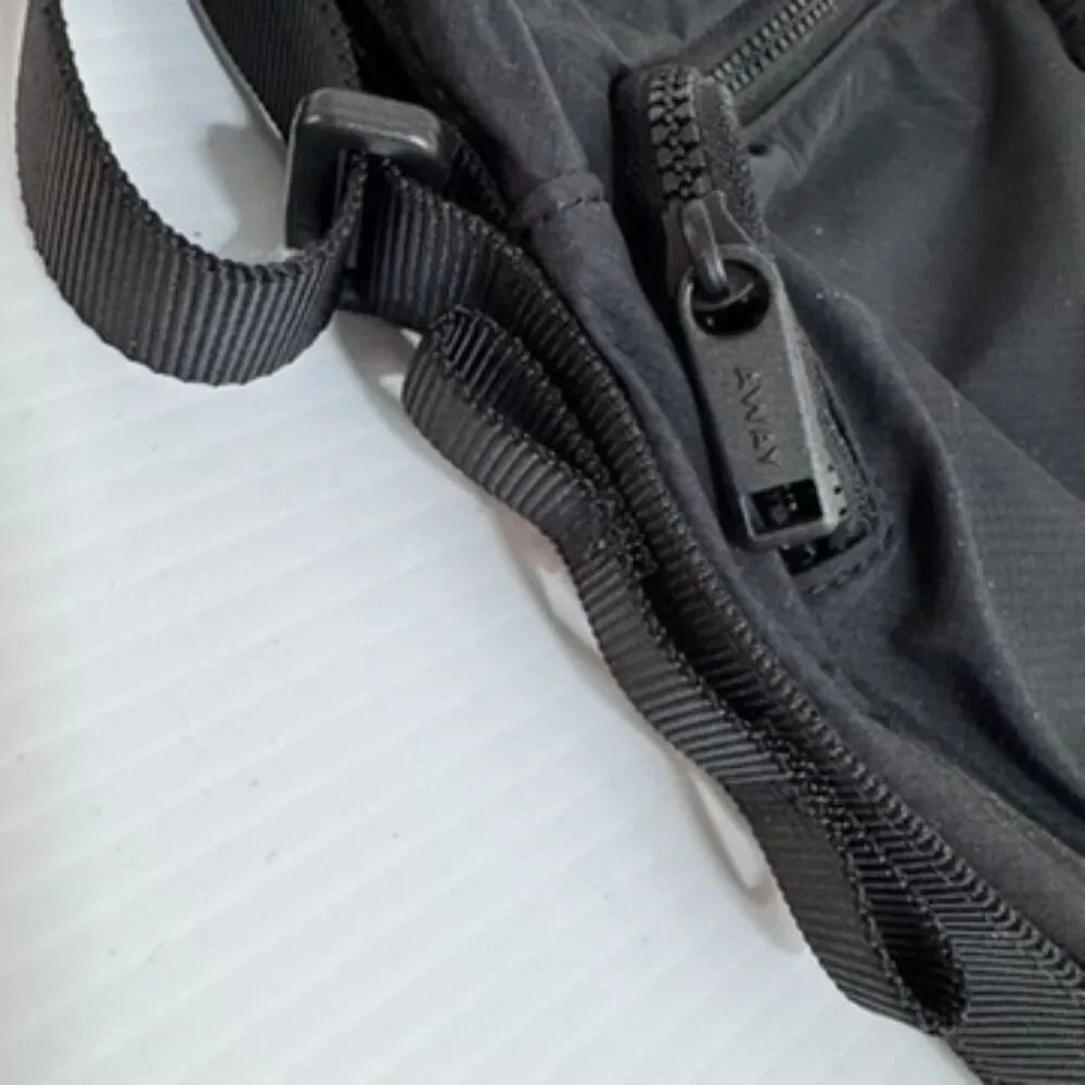 Away Black Nylon Travel Crossbody Bag Front Zip Adjustable Strap NWOT